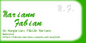 mariann fabian business card